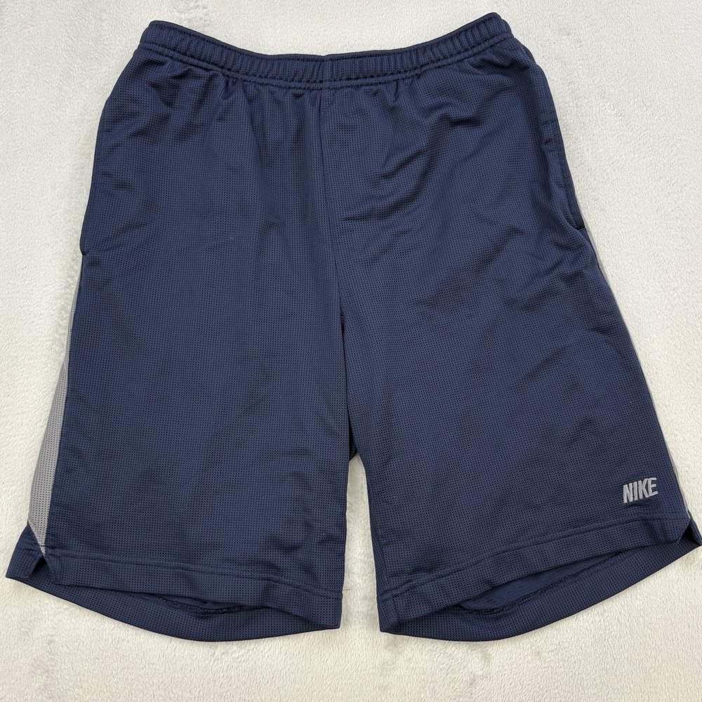 Nike Shorts Mens Large Navy Y2K Vintage Mesh Basketball Athletic Outdoor Logo